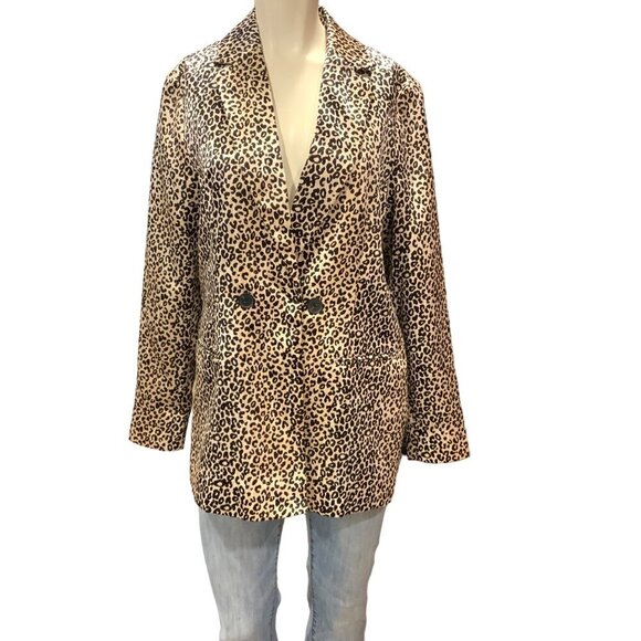 Nine West Leopard print Blazer women’s size small black/gold - Picture 1 of 13